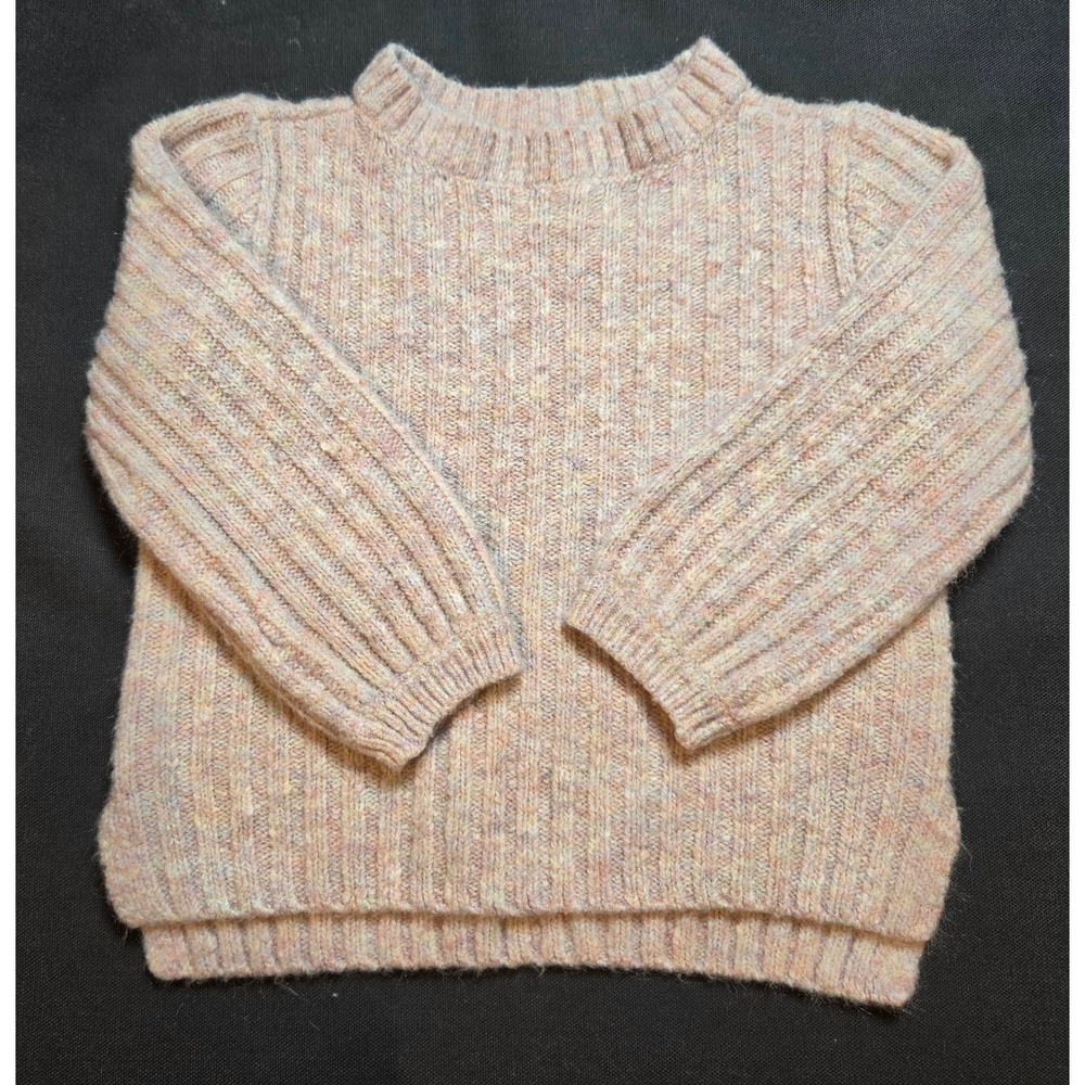 OshKosh Toddler Girls 3T Multicolor Marl Ribbed Cozy Knit Crewneck Sweater